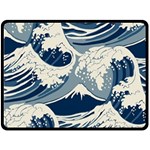 Japanese Wave Pattern Two Sides Fleece Blanket (Large) 80 x60  Blanket Front