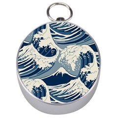 Japanese Wave Pattern Silver Compasses by Wav3s