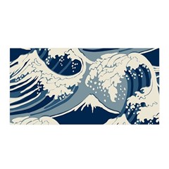 Japanese Wave Pattern Satin Wrap 35  X 70  by Wav3s