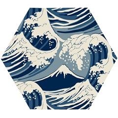 Japanese Wave Pattern Wooden Puzzle Hexagon by Wav3s