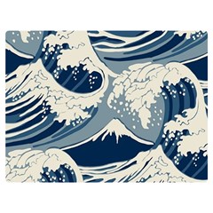 Japanese Wave Pattern Premium Plush Fleece Blanket (extra Small) by Wav3s