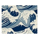 Japanese Wave Pattern Premium Plush Fleece Blanket (Large) 80 x60  Blanket Front