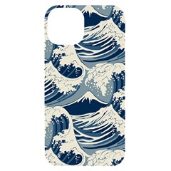 Japanese Wave Pattern Iphone 14 Black Uv Print Case by Wav3s