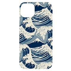 Japanese Wave Pattern Iphone 14 Plus Black Uv Print Case by Wav3s