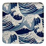 Japanese Wave Pattern Square Glass Fridge Magnet (4 pack) Front