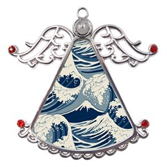 Japanese Wave Pattern Metal Angel With Crystal Ornament by Wav3s