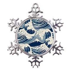 Japanese Wave Pattern Metal Large Snowflake Ornament by Wav3s