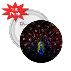 Peacock Feathers 2 25  Buttons (100 Pack)  by Wav3s