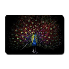 Peacock Feathers Small Doormat by Wav3s