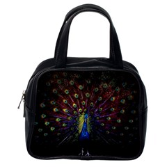 Peacock Feathers Classic Handbag (one Side) by Wav3s