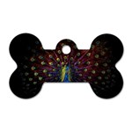 Peacock Feathers Dog Tag Bone (Two Sides) Front