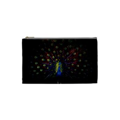 Peacock Feathers Cosmetic Bag (small) by Wav3s