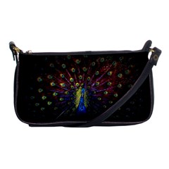 Peacock Feathers Shoulder Clutch Bag by Wav3s