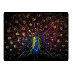 Peacock Feathers Fleece Blanket (small) by Wav3s