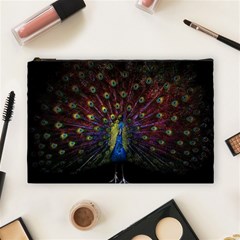 Peacock Feathers Cosmetic Bag (large) by Wav3s