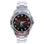 Peacock Feathers Stainless Steel Analogue Watch Front