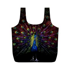 Peacock Feathers Full Print Recycle Bag (m) by Wav3s