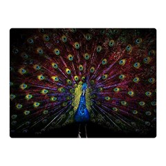 Peacock Feathers Two Sides Premium Plush Fleece Blanket (mini) by Wav3s