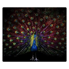 Peacock Feathers Two Sides Premium Plush Fleece Blanket (small) by Wav3s