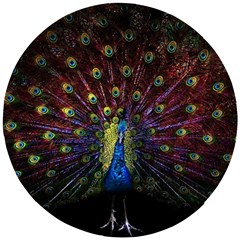 Peacock Feathers Wooden Puzzle Round by Wav3s