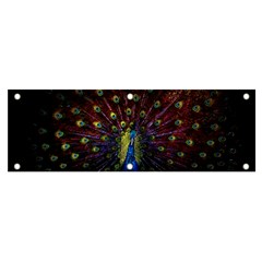 Peacock Feathers Banner And Sign 6  X 2  by Wav3s