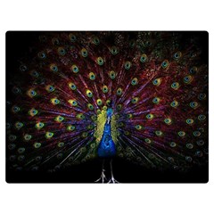 Peacock Feathers Two Sides Premium Plush Fleece Blanket (extra Small) by Wav3s