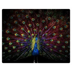 Peacock Feathers Premium Plush Fleece Blanket (medium) by Wav3s