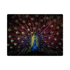 Peacock Feathers Premium Plush Fleece Blanket (mini) by Wav3s