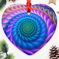 Peacock Feather Fractal Ornament (heart) by Wav3s