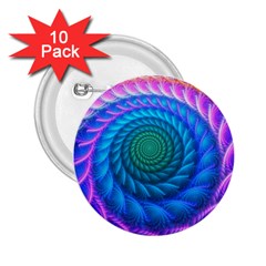 Peacock Feather Fractal 2 25  Buttons (10 Pack)  by Wav3s