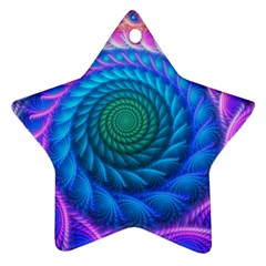 Peacock Feather Fractal Ornament (star) by Wav3s