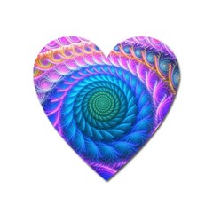 Peacock Feather Fractal Heart Magnet by Wav3s