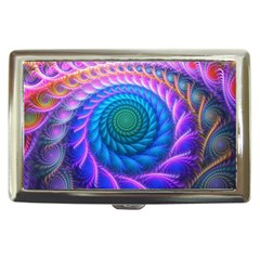 Peacock Feather Fractal Cigarette Money Case by Wav3s