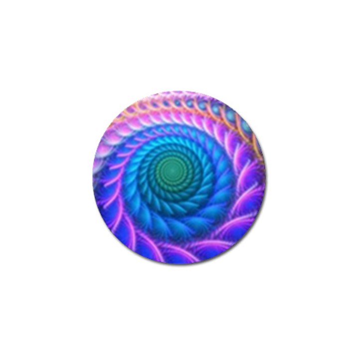 Peacock Feather Fractal Golf Ball Marker