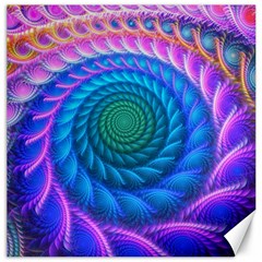 Peacock Feather Fractal Canvas 12  X 12  by Wav3s