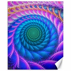 Peacock Feather Fractal Canvas 11  X 14  by Wav3s