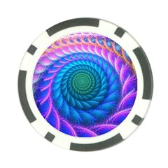 Peacock Feather Fractal Poker Chip Card Guard (10 Pack) by Wav3s