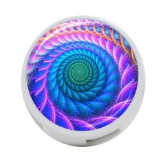 Peacock Feather Fractal 4-port Usb Hub (two Sides) by Wav3s