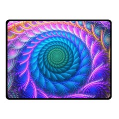 Peacock Feather Fractal Fleece Blanket (small) by Wav3s