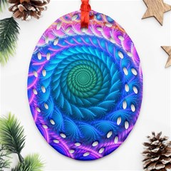 Peacock Feather Fractal Ornament (oval Filigree) by Wav3s