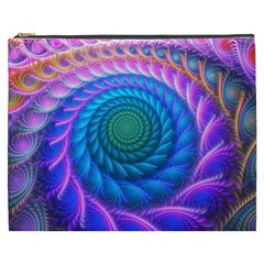 Peacock Feather Fractal Cosmetic Bag (xxxl) by Wav3s