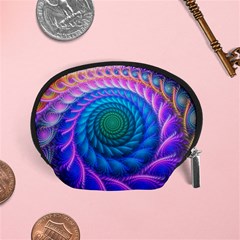 Peacock Feather Fractal Accessory Pouch (small) by Wav3s