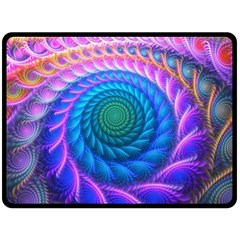 Peacock Feather Fractal Two Sides Fleece Blanket (large)