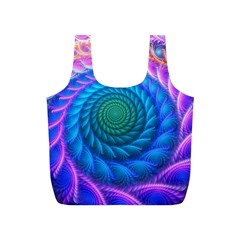 Peacock Feather Fractal Full Print Recycle Bag (s) by Wav3s