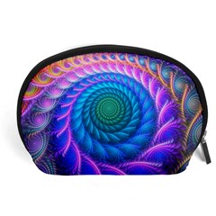 Peacock Feather Fractal Accessory Pouch (large) by Wav3s