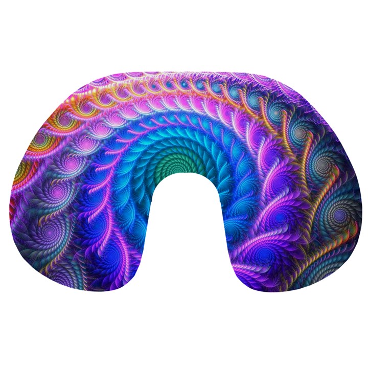 Peacock Feather Fractal Travel Neck Pillow