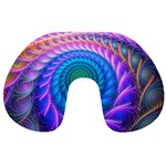 Peacock Feather Fractal Travel Neck Pillow Back