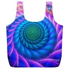 Peacock Feather Fractal Full Print Recycle Bag (xl) by Wav3s