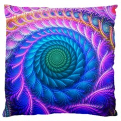 Peacock Feather Fractal Standard Premium Plush Fleece Cushion Case (two Sides) by Wav3s