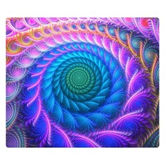 Peacock Feather Fractal Two Sides Premium Plush Fleece Blanket (small) by Wav3s